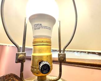 Brass Bamboo Motif Table Lamp, Hollywood Regency Asian Modern Accent Lighting