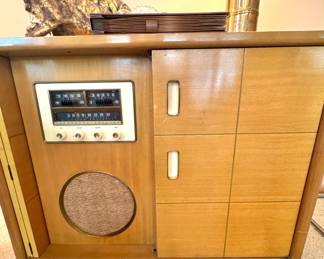 Working: Stromberg-Carlson Mid Century Modern Radio Phonograph Console Cabinet, Vintage Stereo Record Player, MCM Entertainment Center