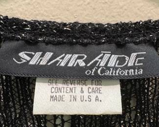 Vintage Shartide of California Black Beaded Fringe Top