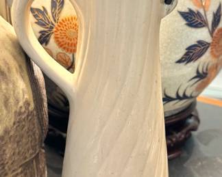 German Stoneware Beer Stein Pitcher with Pewter Lid, Made in Germany
