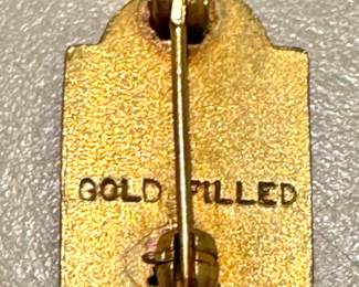Gold Filled Volleyball Figural Lapel Pin Vintage Sports Jewelry