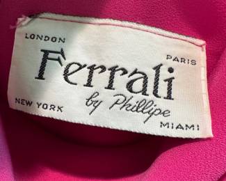 Ferrali by Philippe Fuchsia Draped Halter Cocktail Dress