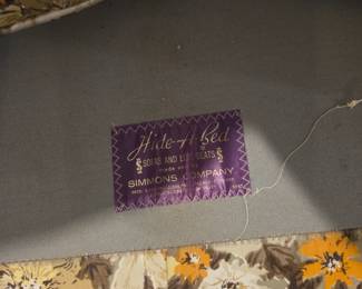 Vintage Simmons Hide-A-Bed Floral Sleeper Sofa Mid Century Convertible Couch
