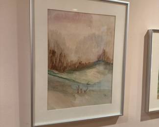 H.K. Landscape Watercolor Paintings, Contemporary Impressionist Nature Scenes