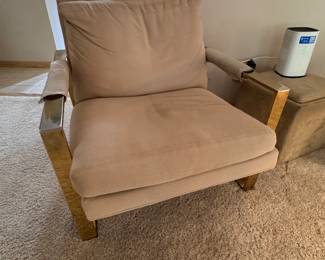 Thayer Coggin Brass Frame Lounge Chair