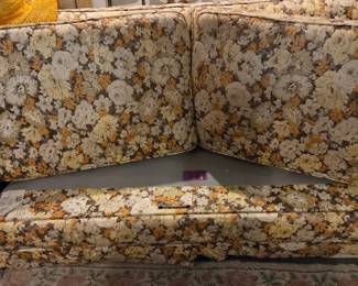 Vintage Simmons Hide-A-Bed Floral Sleeper Sofa Mid Century Convertible Couch