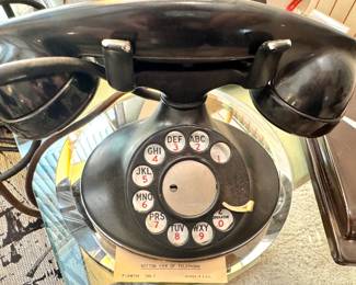 Vintage Western Electric Model 500 Black Rotary Desk Telephone