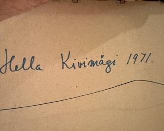 Hella Kivimägi 1971 Original Signed Abstract Landscape Oil Painting, Framed Modernist Art