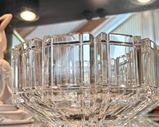 Orrefors Swedish Crystal Geometric Centerpiece Bowl