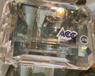ACC Japanese Hand-Cut Crystal Faceted Ashtray