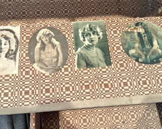 World War I,  Era Steamer Trunk with Original 1920s Flapper & Silent Film Collage Interior