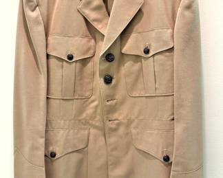 U.S. Marine Corps Safari Jacket with Eagle Globe & Anchor Buttons Khaki Military Style Coat