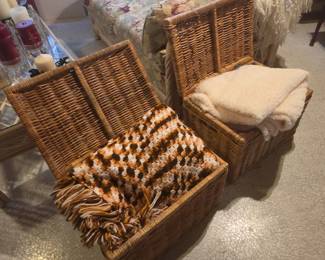 Wicker Baskets and Blankets