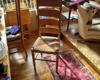Ladder back cane bottom set of 6 dining chairs