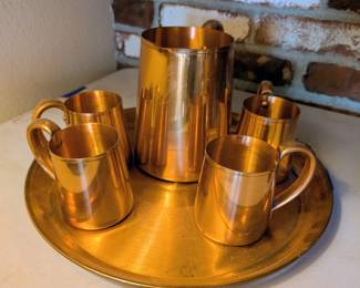1960s Copper 5 piece dring set