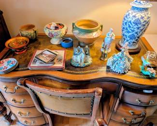 Vintage leather top desk