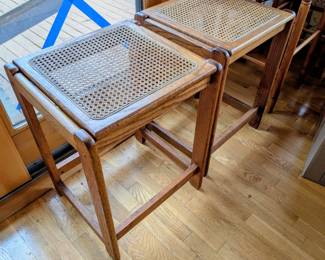 Whicker pair bar stools
