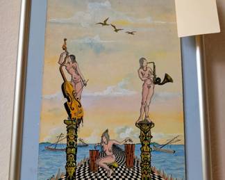 Fantasy Orchestra by Xavier Lobo, oil on board