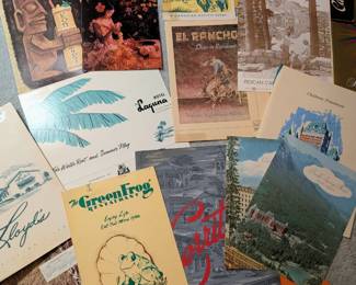 JUST FOUND! Late 1950s-60s Vintage Tiki menus and others - Kon Tiki, Canlis, Cerritos, El Rancho, Stockmen's, Deseret Inn, etc
