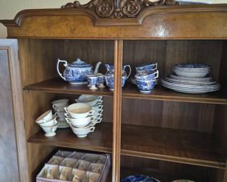 Antique Birds eye China cabinet