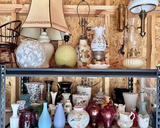 Vintage lamps (globe lamp far right is gone)
