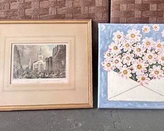 Mix media, colored sketch and oil