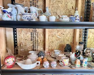 Vintage pitchers, vases, curios