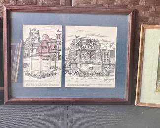 Vintage watercolor and sketch