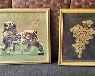 Vintage print and arcade coin art