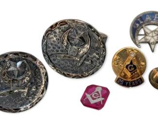 10k Gold Masonic Pin, Sterling Silver Cufflinks, More