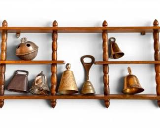 Trinket Wall Shelf With Brass Bells