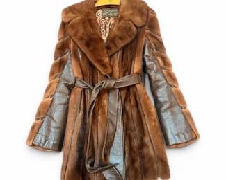 Vintage Carl Ganz Mink Leather Fur Coat