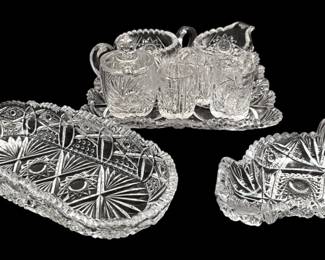 American Brilliant Cut Crystal Sawtooth EAPG Glassware