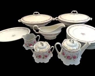 Pink White Porcelain Dish Set W. H. Grindley Co.