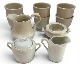White Porcelain Cups, Pitchers More RedCliff Ironstone, HR Wyllie, Shenango China
