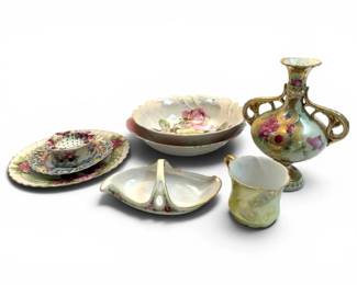 Porcelain Floral Gold Decorative Plates Vase RWC Bavaria More
