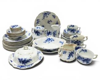 Antique Grindley Rose Blue White Porcelain Dishes