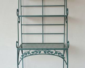 Wrought Iron Bakers Rack with Scrollwork