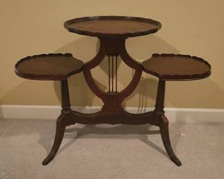 Mersman Mahogany ThreeTier Lyre Plant Stand