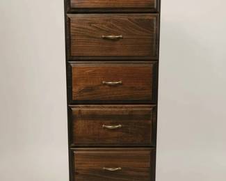 Vintage Dark Wood Lingerie Chest with Open Shelf
