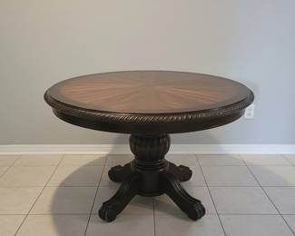 Traditional Round Pedestal Dining Set with Ladder Back Chairs