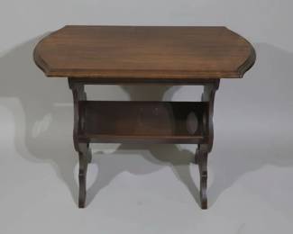 Vintage Magazine Rack Side Table with Assorted Textiles