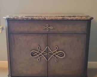 Vintage FauxStone Top Accent Cabinet