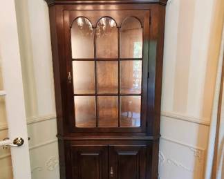 Henkel Harris lighted corner cabinet