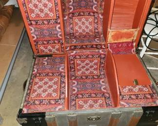 Antique steamer trunk-inside