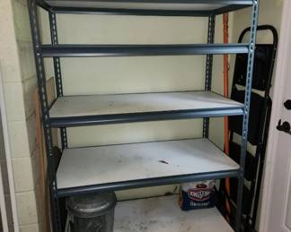 Metal shelving units, 2 this size, 3 larger