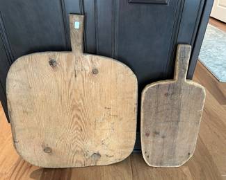 Large and small antique dough boards