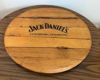 Jack Daniel’s barrel lid lazy Susan