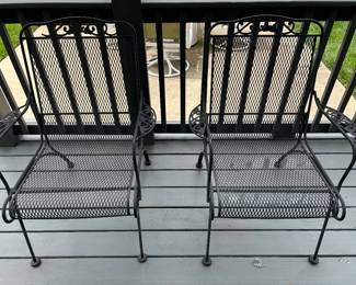 Set of 4 wrought iron armchairs