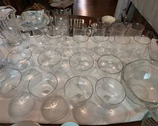Gold rimmed stemware